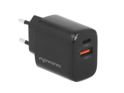 Movano Ładowarka GaN 20W USB-C PD + USB-A (czarna)