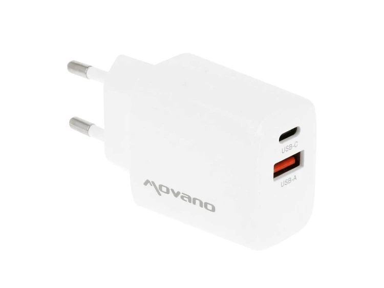 Movano Ładowarka GaN 30W USB-C PD + USB-A (biała)