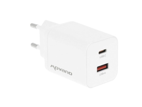 Movano Ładowarka GaN 45W USB-C PD + USB-A (biała)
