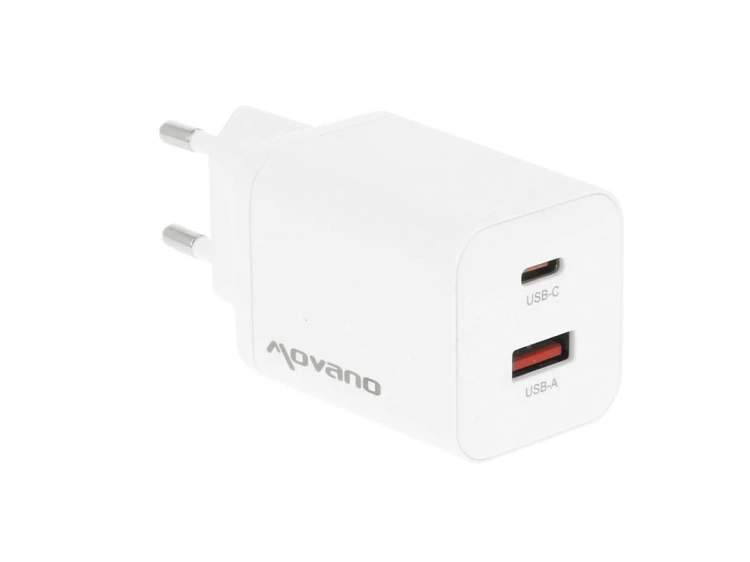 Movano Ładowarka GaN 45W USB-C PD + USB-A (biała)
