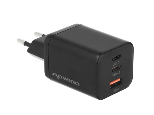 Movano Ładowarka GaN 65W 2x USB-C PD + USB-A (czarna)