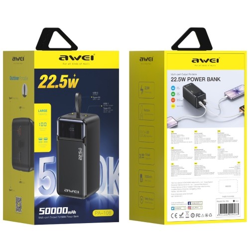 AWEI Powerbank 50000mAh 22,5W PA-106 PD 3xUSB-C