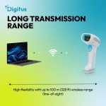 Digitus Zaawansowany czytnik kodów kreskowych bezprzewodowy USB-RJ45 2m, 1D/2D 2m/s, IP52, stojak w zestawie