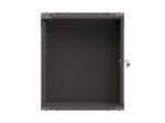 Lanberg Szafa instalacyjna rack wisząca 19 cali 12U 540x350 czarna drzwi przeszklone (flat pack)