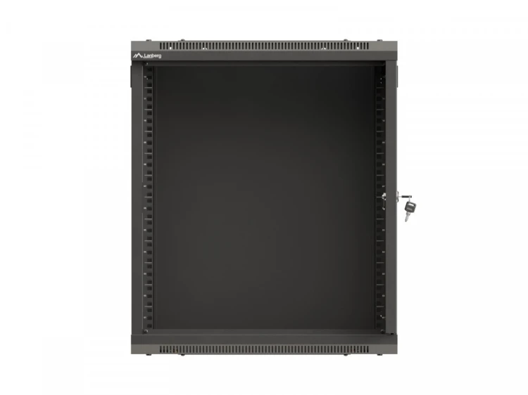 Lanberg Szafa instalacyjna rack wisząca 19 cali 12U 540x350 czarna drzwi przeszklone (flat pack)