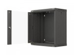 Lanberg Szafa instalacyjna rack wisząca 19 cali 12U 540x350 czarna drzwi przeszklone (flat pack)
