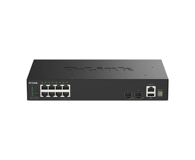 D-Link Przełącznik SMART DGS-1530-10/E 8 portów GE + 2 porty 10G SFP+