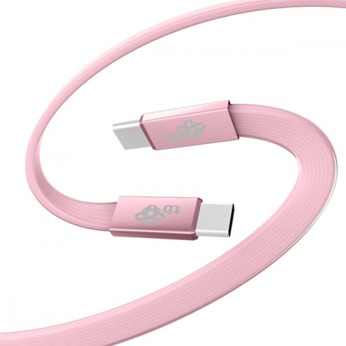 TB Kabel USB C - USB C 1m płaski pudrowy róż