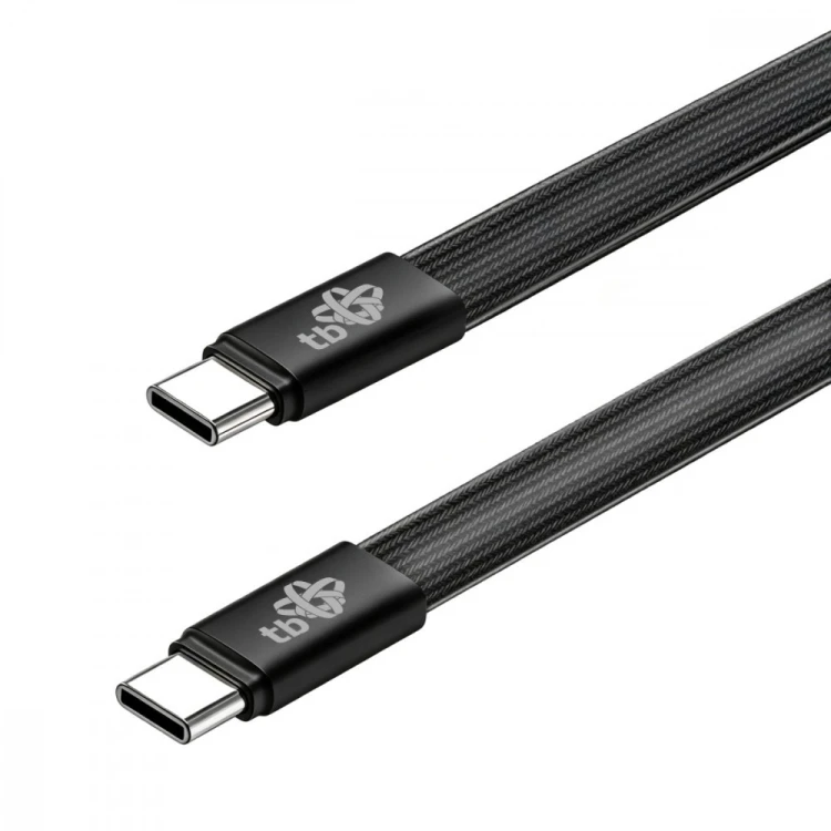 TB Kabel USB C - USB C 1m płaski czarny