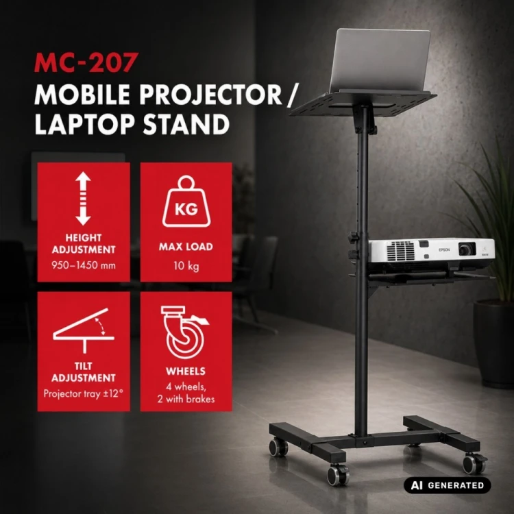 Maclean Stolik mobilny do projektora/laptopa MC-207