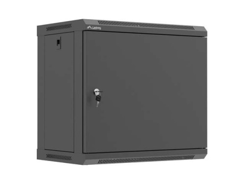Lanberg Szafa instalacyjna rack wisząca 19 cali 9U 540x350mm czarna drzwi pełen metal (flat pack)