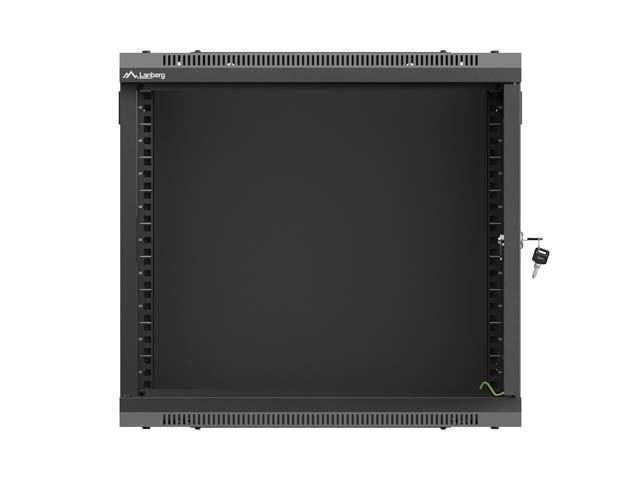 Lanberg Szafa instalacyjna rack wisząca 19 cali 9U 540x350mm czarna drzwi pełen metal (flat pack)