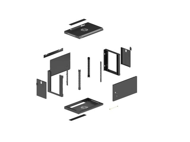 Lanberg Szafa instalacyjna rack wisząca 19 cali 9U 540x350mm czarna drzwi pełen metal (flat pack)