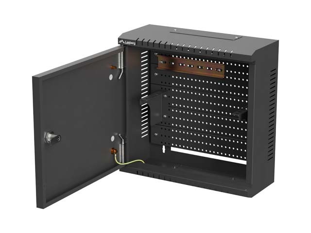 Lanberg Szafa instalacyjna TPR 10 cali z płytą MESH 340x340x140mm czarna (złożona)