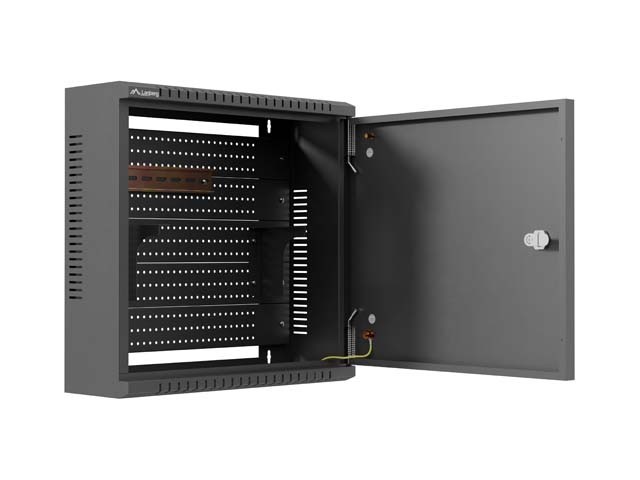 Lanberg Szafa instalacyjna TPR 10 cali z płytą MESH 400x400x140mm czarna      (złożona)