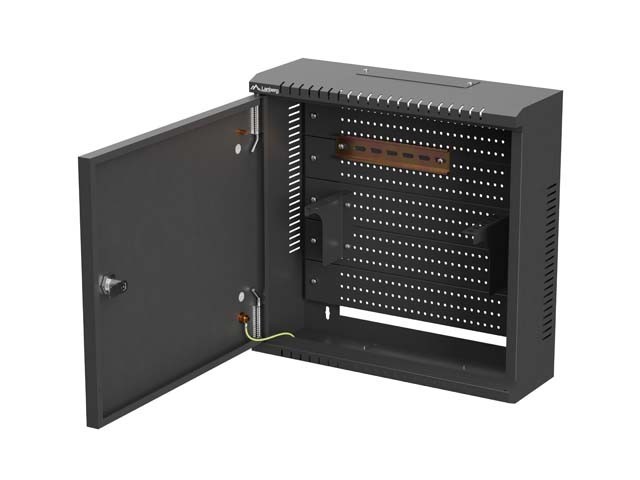 Lanberg Szafa instalacyjna TPR 10 cali z płytą MESH 400x400x140mm czarna      (złożona)