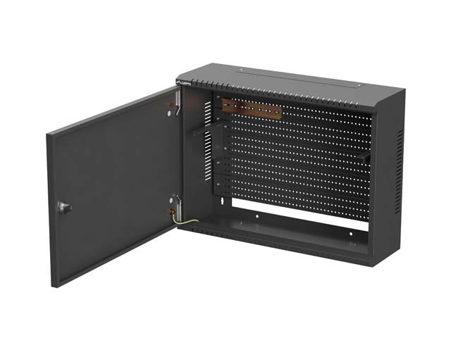 Lanberg Szafa instalacyjna TPR 10 i 19 cali z płytą MESH 560x420x180 czarna (złożona)