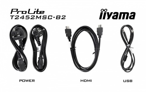IIYAMA Monitor 24 cale T2452MSC-B2 10 PKT. POJ, IPS, HDMI, DP, 1300:1, 5ms