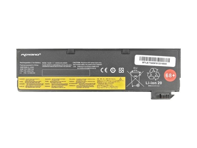 Movano Bateria 45N1127 do Lenovo ThinkPad T440 T450s X240 - 4400 mAh (48 Wh)