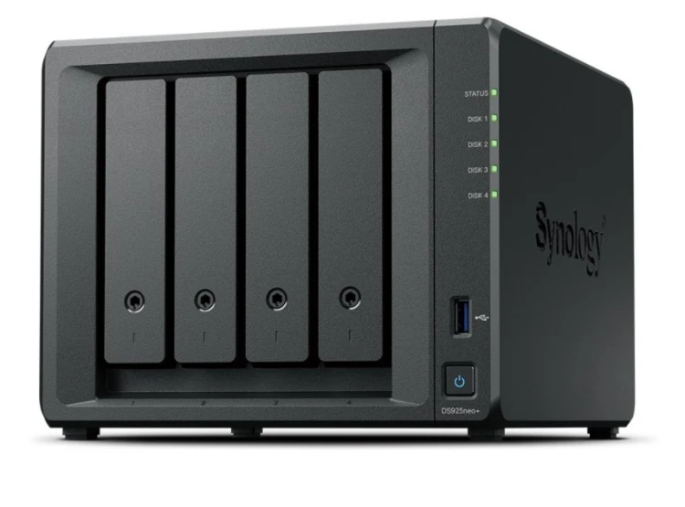 Synology Serwer NAS DS925neo+ 4x0HDD 2,2Ghz 1x4GB DDR4 2x2,5GbE 3Y