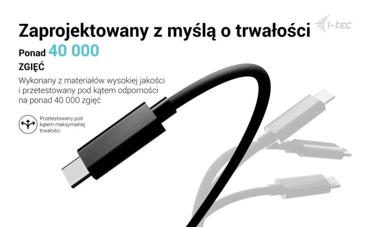 i-tec Kabel USB-C TB5 1.8m, czarny