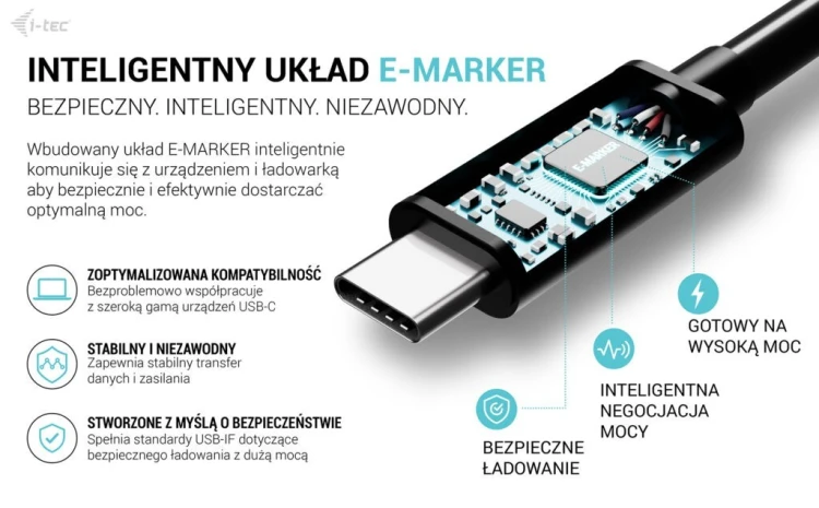 i-tec Kabel USB-C TB5 1.8m, czarny