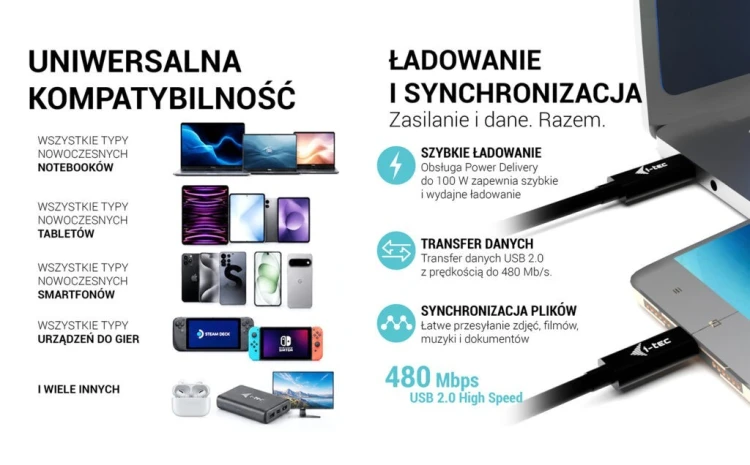 i-tec Kabel USB-C TB5 1.8m, czarny