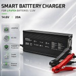 Qoltec Ładowarka do akumulatora LiFePO4 12V | 20A | PF 0.9 | LED