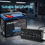 Qoltec Ładowarka do akumulatora LiFePO4 12V | 30A | PF 0.9 | LED