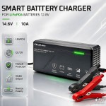 Qoltec Ładowarka do akumulatora LiFePO4 12V | 10A | PF 0.9 | LED