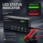 Qoltec Ładowarka do akumulatora LiFePO4 12V | 10A | PF 0.9 | LED