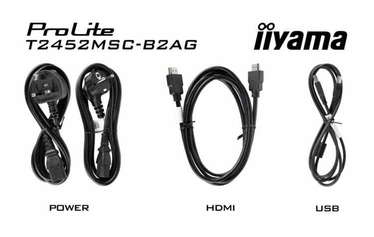 IIYAMA Monitor ProLite  24 cale T2452MSC-B2AG IPS,HDMI,DP,420cd,1300:1,5ms