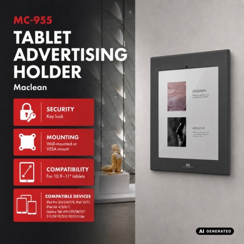 Maclean Uchwyt reklamowy do tabletu MC-955 B