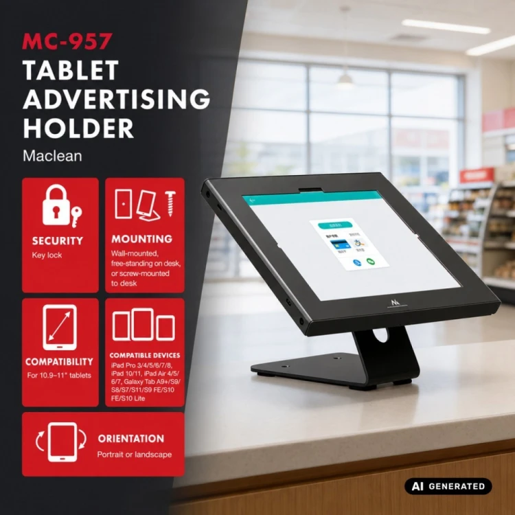Maclean Uchwyt reklamowy do tabletu MC-957 B