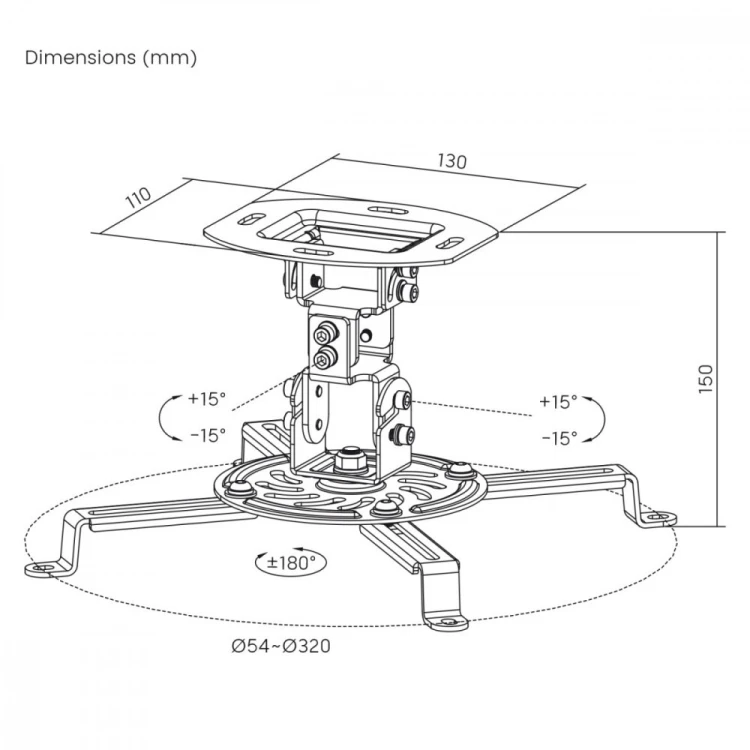 Maclean Wieszak sufitowy do projektora MC-200 W