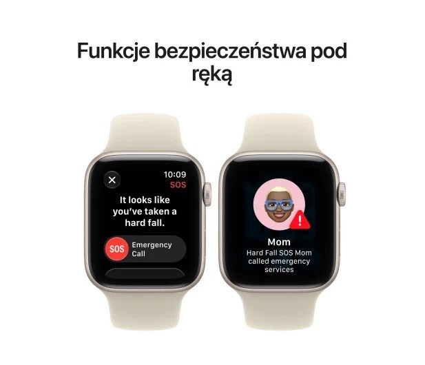 Apple Smartwatch Watch SE 3 GPS, koperta 40mm z aluminium w kolorze księżycowej poświaty, pasek sportowy w kolorze piaskowym - rozmiar M/L