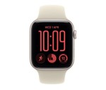 Apple Smartwatch Watch SE 3 GPS, koperta 40mm z aluminium w kolorze księżycowej poświaty, pasek sportowy w kolorze piaskowym - rozmiar M/L
