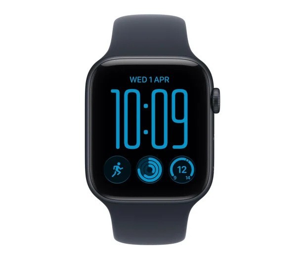 Apple Smartwatch Watch SE 3 GPS, koperta 40mm z aluminium w kolorze północy, pasek sportowy w kolorze granatowym - rozmiar S/M