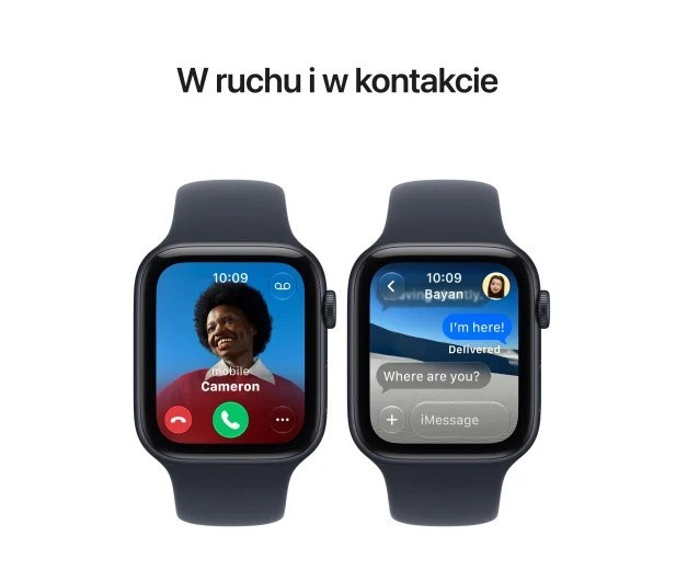 Apple Smartwatch Watch SE 3 GPS, koperta 40mm z aluminium w kolorze północy, pasek sportowy w kolorze granatowym - rozmiar S/M