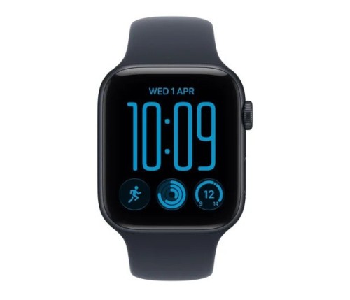 Apple Smartwatch Watch SE 3 GPS, koperta 44mm z aluminium w kolorze północy, pasek sportowy w kolorze granatowym - rozmiar S/M