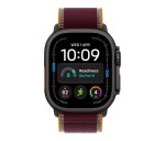 Apple Smartwatch Watch Ultra 4 GPS + Cellular, koperta 49mm z tytanu w kolorze czarnym, opaska Trail w kolorze burgunda - rozmiar M/L