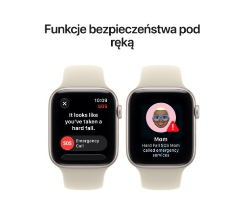 Apple Smartwatch Watch SE 3 GPS + Cellular, koperta 40mm z aluminium w kolorze księżycowej poświaty, pasek sportowy w kolorze piaskowym - rozmiar S/M