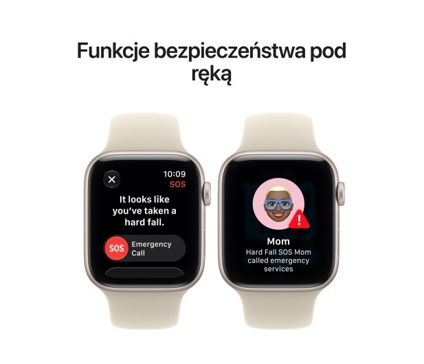 Apple Smartwatch Watch SE 3 GPS + Cellular, koperta 40mm z aluminium w kolorze księżycowej poświaty, pasek sportowy w kolorze piaskowym - rozmiar M/L