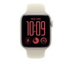 Apple Smartwatch Watch SE 3 GPS + Cellular, koperta 44mm z aluminium w kolorze księżycowej poświaty, pasek sportowy w kolorze piaskowym - rozmiar M/L