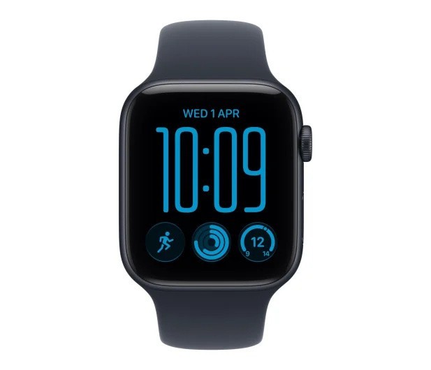 Apple Smartwatch Watch SE 3 GPS + Cellular, koperta 44mm z aluminium w kolorze północy, pasek sportowy w kolorze granatowym - rozmiar S/M