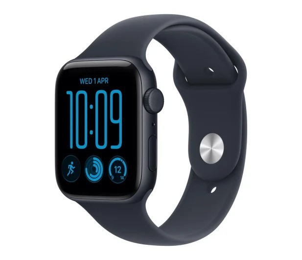 Apple Smartwatch Watch SE 3 GPS + Cellular, koperta 44mm z aluminium w kolorze północy, pasek sportowy w kolorze granatowym - rozmiar M/L