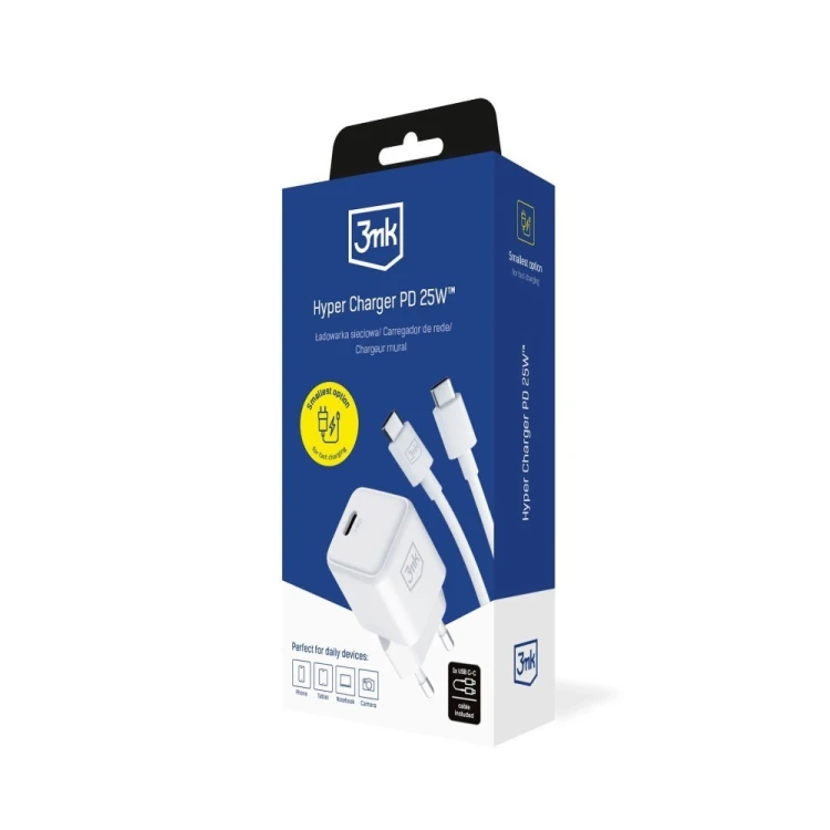 3MK Ładowarka 25W PD Hyper Charger kabel USB-C w komplecie