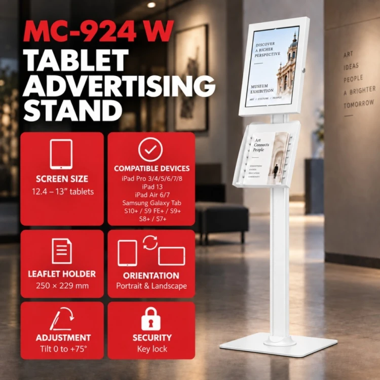 Maclean Uchwyt reklamowy do tabletu MC-924 W