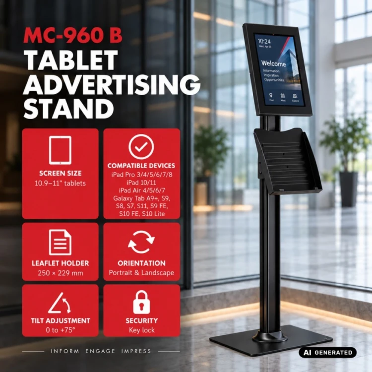 Maclean Uchwyt reklamowy do tabletu MC-960 B