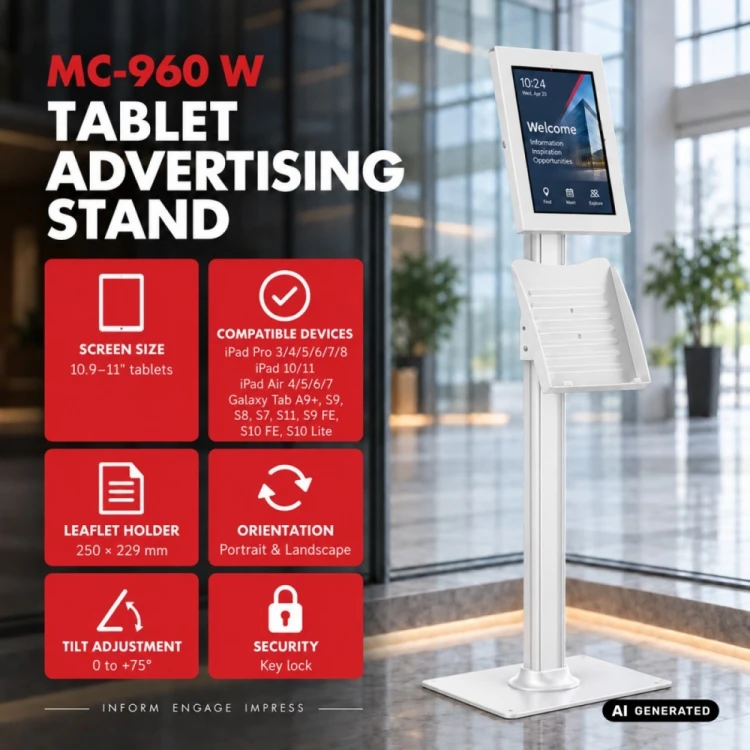 Maclean Uchwyt reklamowy do tabletu z MC-960 W